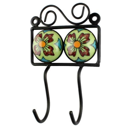 Mix Ceramic Floral Tile Hook